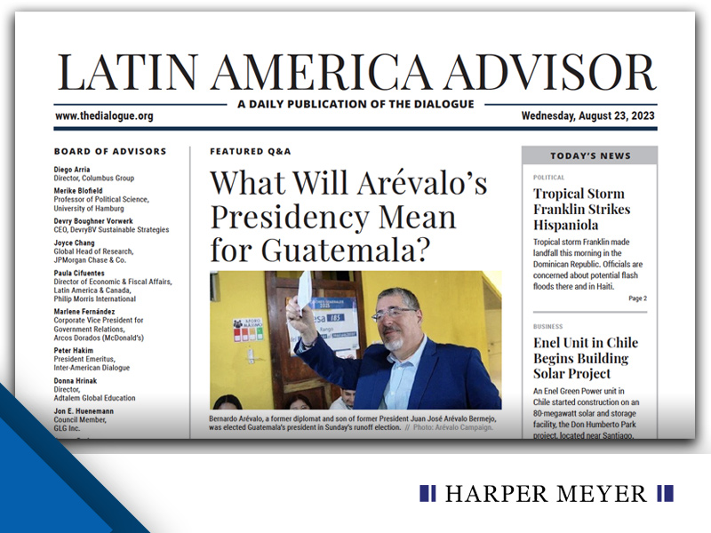 Opinion on the 2023 Guatemala Election as Published in the Latin America Advisor